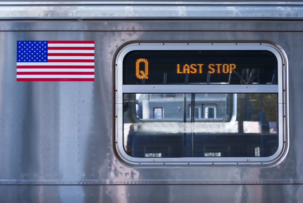 New York City Q Train Detail, Last Stop Subway New York City